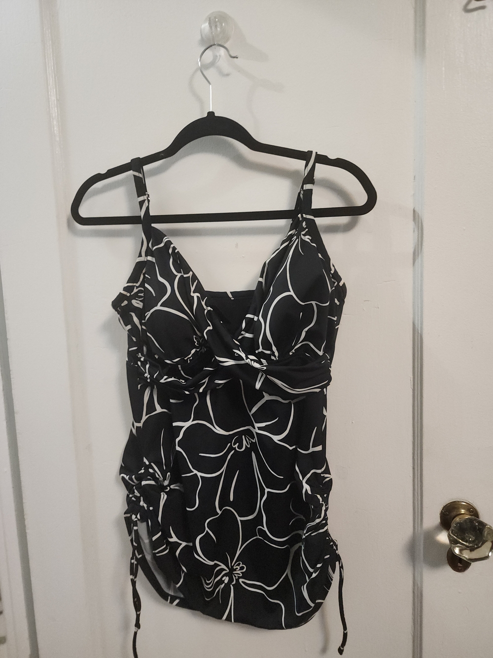 Miraclesuit Black & White Floral Tankini Dress